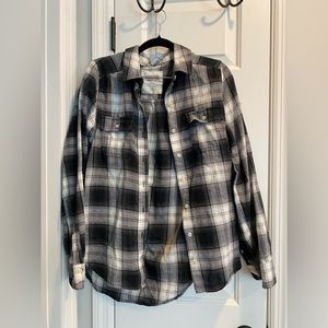 Target Black and White Button Down Flannel